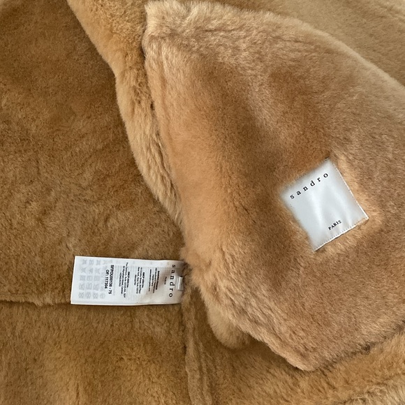 Sandro Brown and Tan Shearling Jacket - Picture 4 of 9